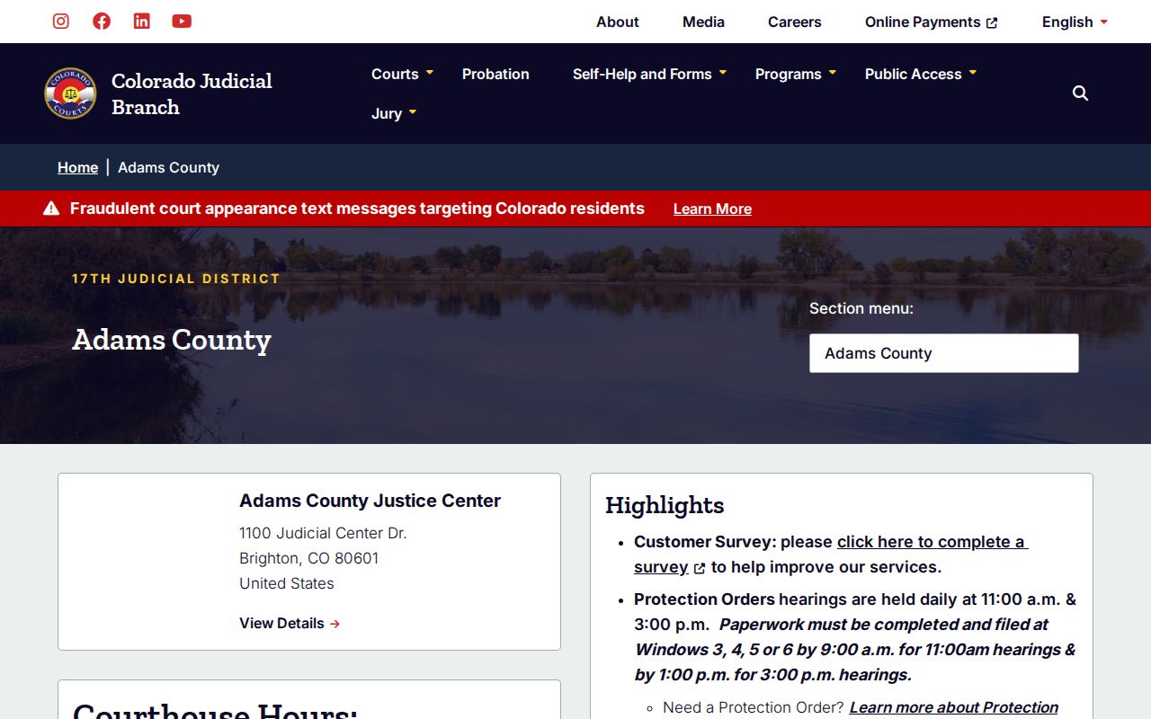 Adams County court clerk and records service information